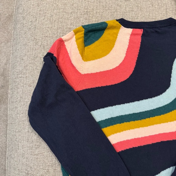 Marine Layer Womens Icon Wavy Rainbow Stripe Cotton Sweater S - Picture 7 of 12